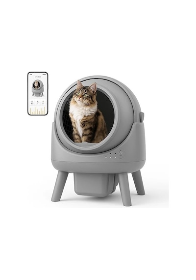 Els Pet Otomatik Koku Kontrollü Akıllı Kedi Tuvaleti Açık Bej