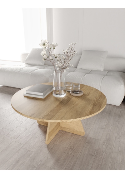 Mush 90cm Orta Sehpa Lefkas Meşe - Tamamı Mdf