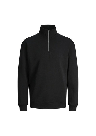 Jack & Jones Jack&jones 12250747 Jjebradley Sweat Half Zıp Black Erkek Sweatshirt Siyah