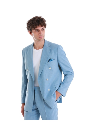 Hatemoğlu Mavi Slim Fit Çizgili Kruvaze Takım Elbise 33223024c014 161 Mavi Hatemoğlu Mavi Slim Fit Çizgili Kruvaze Takım Elbise 33223024c014 161 Mavi