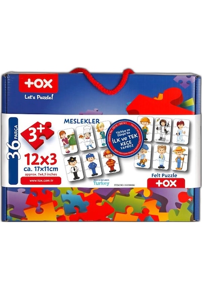 Tox Meslekler 3+ Keçe Yapboz 3 Yaş Puzzle T006