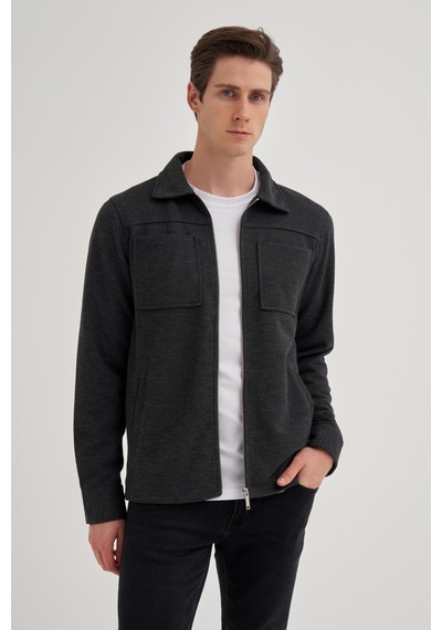 Cazador 5098 Erkek Sweatshirt Hırka Antrasit Melanj