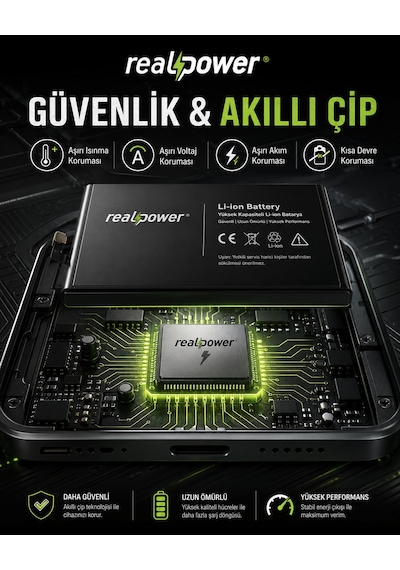 Samsung Galaxy Tab P7500 Uyumlu Realpower Güçlendirilmiş Batarya Yüksek Kapasite Pil