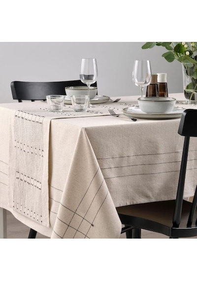 Ikea Vararv Masa Runnerı 35 X 150 Cm Bej - Koyu Gri Gri - Bej