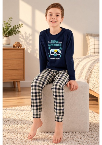 Arnetta Erkek Çocuk Premium Pamuklu Kışlık Regular Fit Uzun Kollu Pijama Takım Lacivert Arnetta Erkek Çocuk Premium Pamuklu Kışlık Regular Fit Uzun Kollu Pijama Takım Lacivert