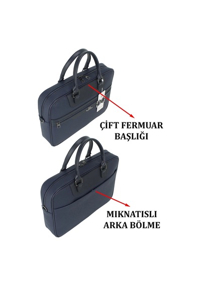 Case Club 2208 Evrak Çantası 15.6 İnç Laptop Bölmeli Omuz Askılı Lacivert