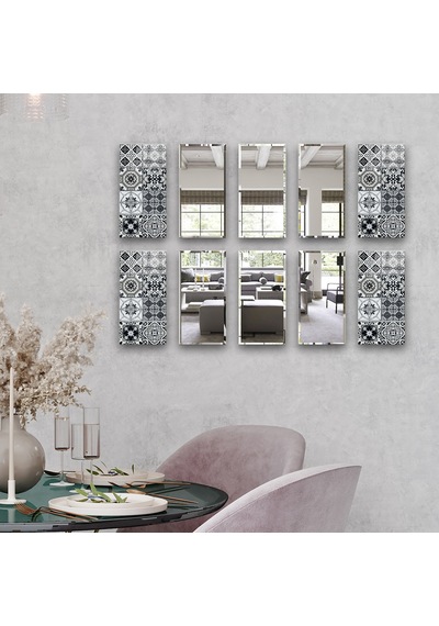 Decorita Dekor Camı | Karakalem Çizim Cam ve Ayna | 10'lu Takım Karakalem Çizim