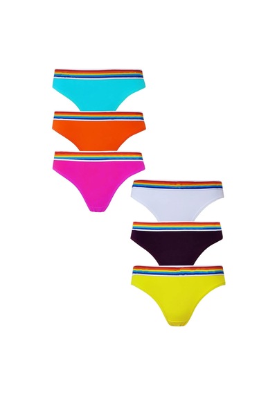 Hepsine Rakip Tutku 6 Adet Kadın Karışık Renkli Bikini Külot Seti S/m Beden Çok Renkli