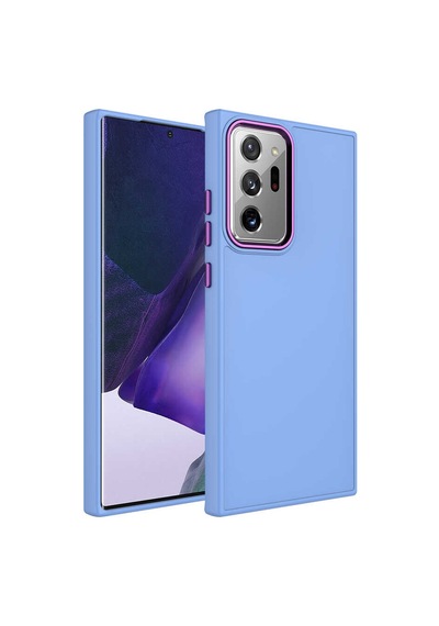 Ardemix Galaxy Uyumlu Note 20 Ultra Uyumlu Metal Çerçeve Ve Buton Tasarımlı Silikon Luna Kı Lila