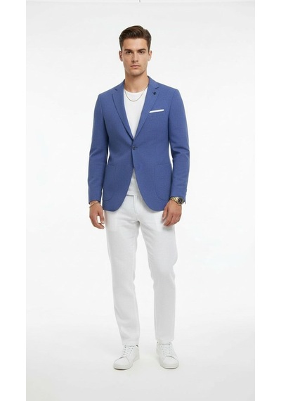 Plus Scorpion Erkek Slim Fit Blazer Ceket Tek Düğmeli Çift Yırtmaçlı Torba Cepli Yarım Astarlı Saks Plus Scorpion Erkek Slim Fit Blazer Ceket Tek Düğmeli Çift Yırtmaçlı Torba Cepli Yarım Astarlı Saks