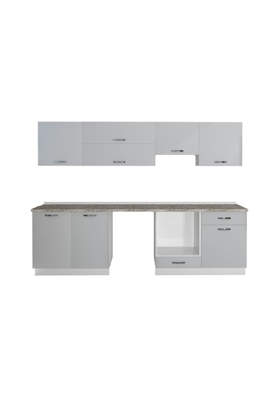 Decoraktiv Elite 280y Ankastre Fırın Modüllü Mdf Hazır Mutfak Dolabı - Tezgah Dahil - Buz Gri Açık Gri Decoraktiv Elite 280y Ankastre Fırın Modüllü Mdf Hazır Mutfak Dolabı - Tezgah Dahil - Buz Gri Açık Gri