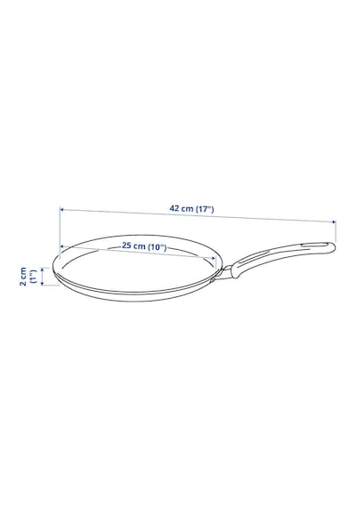 Ikea Hemlagad Krep Tavası 25 Cm 40580889 siyah