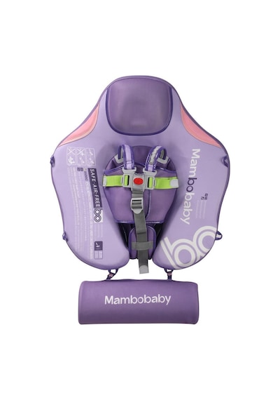Mambobaby Yüzme Simidi - Purple Constract, Emniyetli, Gölgelikli Ve Ayak Destekli