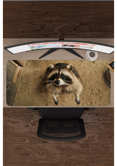 Rakun Kaymaz Dikişli Kauçuk Oyuncu Mousepad V1 - 90x40 Xxl Gaming Mouse Pad Fare Altlığı
