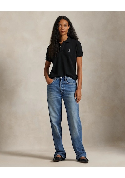 Polo Ralph Lauren Regular Fit Kadın File Polo T-shirt Siyah