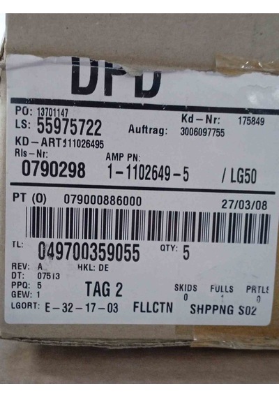 1-1102649-5 Tyco Soket 2 Adet