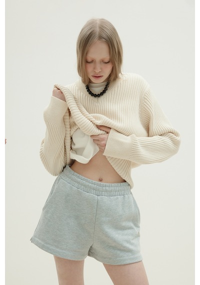 Suud Collection Gri Ena Pamuklu Şort GRİ