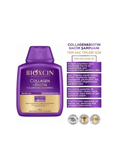 Bioxcin Collagen & Biotin Hacim Şampuanı 3 x 300 ml – 3 al 2 öde - İnce Telli Saçlar İçin Bioxcin Collagen & Biotin Hacim Şampuanı 3 x 300 ml – 3 al 2 öde - İnce Telli Saçlar İçin