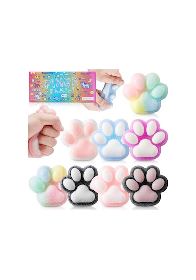Kedi Patisi Taba Jel Sukuşi - Squishy Tüylü Oyuncak Pati 7 Cm.