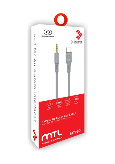 Type-c To 3.5mm Aux Kablo - Silikon, 1.2 Metre, Hi-fi Ses Kalitesi
