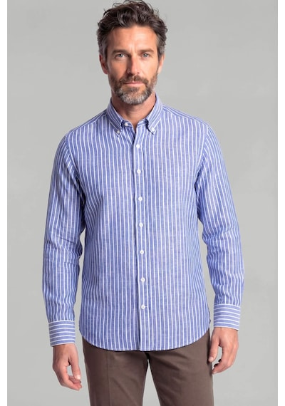 Bisse Regular Fit Erkek Uzun Kol Keten Lacivert Gömlek Gmktn250002 36 K.mavi