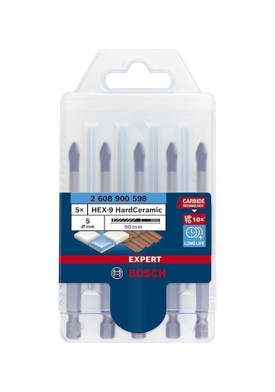 Bosch Expert Hex-9 5 Adet 5 Mm Sert Seramik Delme Ucu 2608900598