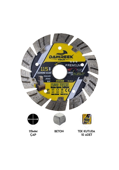 Dawreek Dt013cd 115mm Premium Segmentli Elmas Testere Beton-duvar-tuğla