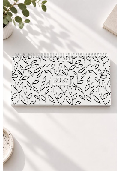 Lizy 2027 Spiralli Masa Takvim 16x33 Cm Beyaz