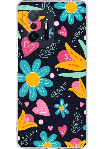 Xiaomi Mi 11t İle Uyumlu 1mm Slim Fit Retro Colors 1 Baskılı Şeffaf Kılıf Şeffaf