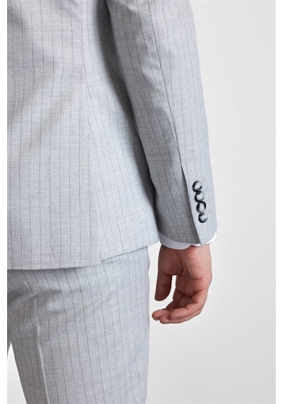 Süvari Gri Slim Kruvaze Yaka 6 Drop Takım Elbise Tk1006900395-s05