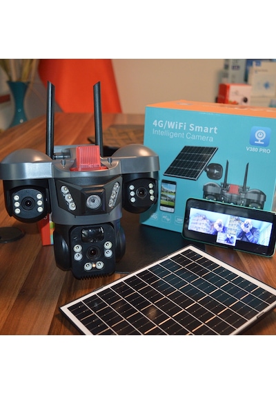 X5tech Rx-66ws 3 Kameralı Solar Wifi Ptz Ip Sesli Akıllı Güvenlik Kamera 3+3+3 Mp