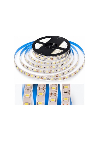Cata 5 Metre Led Şerit Bant 12v 6500k Beyaz Işık 60 Led/m Ip20 Kendinden Yapışkanlı