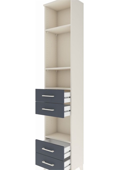 Arges Dolap 4 Raflı 4 Çekmeceli 44x30x221 Aytaşı-antrasit Aytaşı