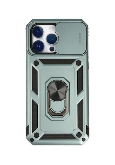 Apple iPhone Uyumlu 14 Pro Kılıf Pars Lens Yüzüklü Silikon - Yeşil Bzsxx00 1
