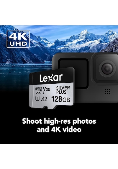128 Gb Profesyonel Gümüş Artı Mikro Sd Kart, Uhs-ı, C10, U3, V30, Full Hd Ve 4k, 205/150 Mb/s'ye Kadar Microsdxc Hafıza Kartı, Videografçılar, Oyuncular İçin Lmssıpl128g-bnanu