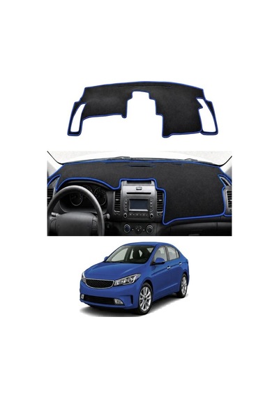 Kia - Cerato 2012+ Uyumlu Torpido Koruma Kılıfı - Mavi Şeritli