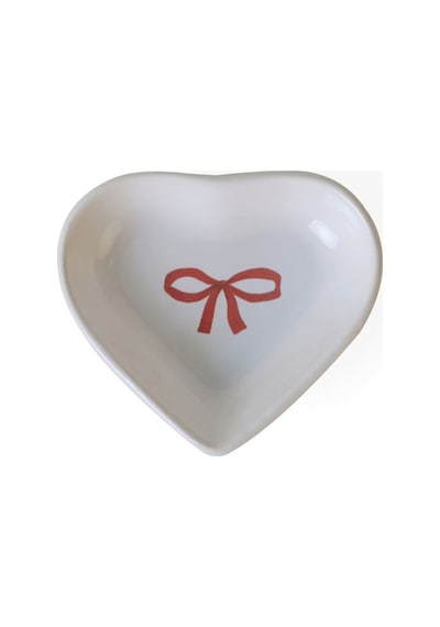 Keramika Fiyonk Dekor Kalp Çerezlik 14 Cm Çok Renkli