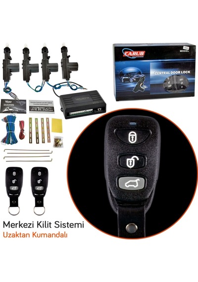 Carub 12V Merkezi Kilit Siyah Kemerli Kumandalı BR4600469