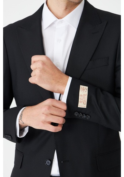 Siyah Modern Kesim Slim Fit Erkek Takım Elbise Siyah