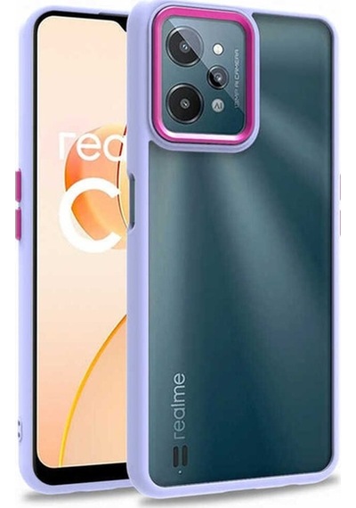 Realme C31 Kılıf Zore Flora Kapak Lila