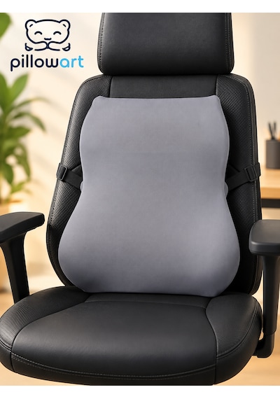 Pillowart Ortopedik Visco Sırt Bel Destek Minderi Anatomik Lomber Omurga Destekli Ergonomik Bel Yastığı