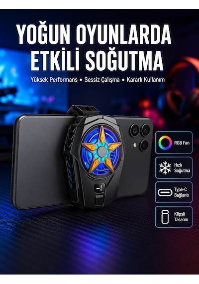 Dijital Göstergeli Evrensel Telefon Soğutma Fanı Yeni Nesil - Lisinya