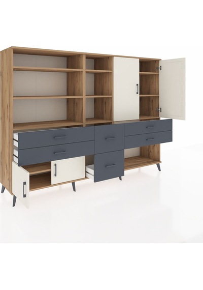 Hyperion Dolap 10 Raflı 6 Çekmeceli 4 Kapaklı 220x44x163 Çam-ayta Çam-aytaşı/antrasit Hyperion Dolap 10 Raflı 6 Çekmeceli 4 Kapaklı 220x44x163 Çam-ayta Çam-aytaşı/antrasit