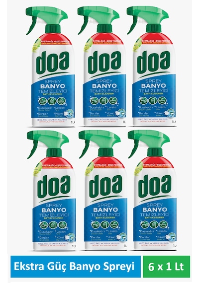 Doa Banyo Extra Güç Temizlik Spreyi 1 Lt X 6 Adet 6'lı Set