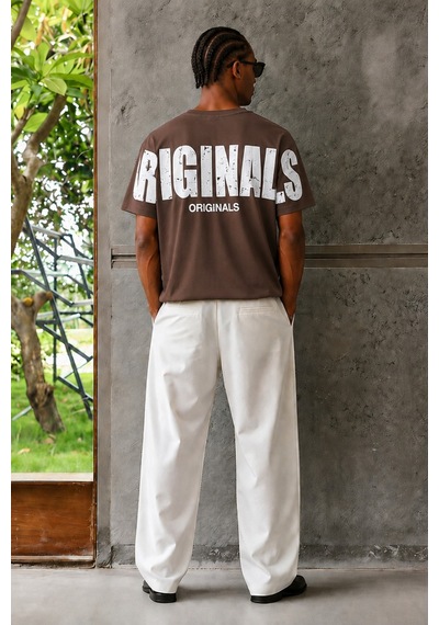 Tarz Cool Originals Baskılı Oversize Erkek Tişört Süprem %100 Cotton Kahverengi Tarz Cool Originals Baskılı Oversize Erkek Tişört Süprem %100 Cotton Kahverengi