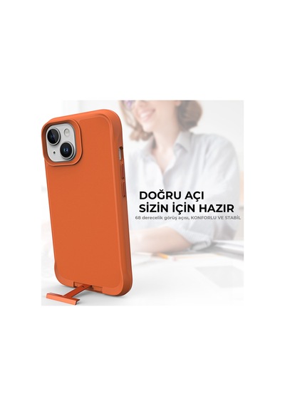 Bix Apple Uyumlu iPhone 14 Plus / 15 Plus Vortex Magsafe Kılıf Stand Özellikli 3x Korumalı Mikro Fiber İç Yüzey Turuncu Turuncu Bix Apple Uyumlu iPhone 14 Plus / 15 Plus Vortex Magsafe Kılıf Stand Özellikli 3x Korumalı Mikro Fiber İç Yüzey Turuncu Turuncu