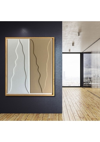 Dekoratif Minimal, 3d Kum Dokulu El Yapımı Soyut Tablo, Tabloda Yeni Boyut-5250114