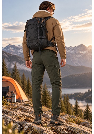 Dechers Erkek Kışlık Softshell İçi Polarlı Rüzgar, Soğuk & Su Geçirmez Taktik Pantolon - E232 Haki