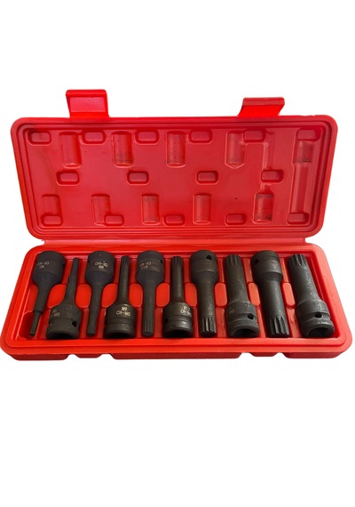 10 Parça 1/2'' Havalı M Tipi Fare Diş Lokma Seti M5-m6-m8-m9-m10-m12-m14-m16-m17-m18