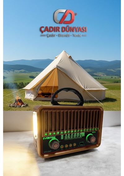 Çadır Dünyası Rt-774 Nostaljik Radyo Bluetooth & Şarjlı Retro Ahşap Tasarım Çok Renkli